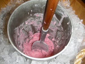 Fresh Raspberry Ice Cream in the Sabotiere Fresh Raspberry Ice Cream in the Sabotiere