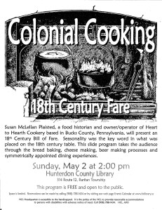 18th Century Bill of Fare Presentation