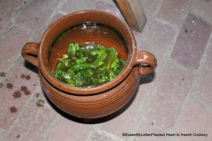 Stewing Spinach-leaves in Wine