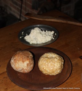 Cheese Lofe (right) before baking