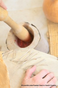 Mashing the strawberries