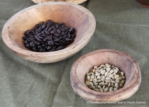 Roasted and Green Coffee Beans