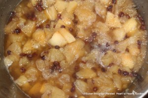 The currants and Pippins (apples) are boiled until tender for the receipt (recipe) " to make Pasties to Fry"