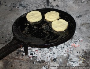 After the receipt (recipe), "Potato-Cakes" has been shaped with molds "fry them brown in fresh Butter".