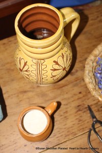 Powdered gum tragacanth steeping in water in the small earthenware vessel for the receipt (recipe) "Past of Burage: Mrs Whiteheads".
