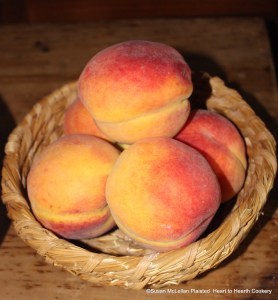 The first step for the 17th century receipt (recipe) "To bake Mellacattons" is to take mellacattons.  Pictured is a basket of mellacattons-peaches.