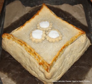 After the receipt (recipe) "To bake Mellacattons" was baked, it was iced and then the coffin was placed back in a slack oven to set the icing.