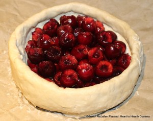 Once all the cherries are all stoned for the receipt (recipe), "To make a Cherry Tart" lay the cherries into the tart (coffin).
