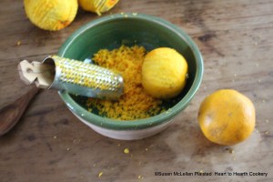 After the rind of two China oranges has been grated for the receipt (recipe) " To make Orange Jelly" grate the rind of 2 Seville oranges.  The Seville orange, like the China orange, originated in China but the Seville orange was brought to Spain and cultivated in Seville, Spain  as early as the 10th century.