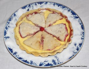 The receipt (recipe) To make a Rasberry Tart was easy to slip out of the tin tart pan and present to table. And the "p" in raspberry is not missing in the title as it was originally written. For all the steps in preparing this receipt, please visit the posts from 7/25/2021 to 8/17/2021.