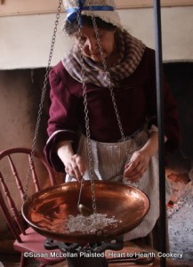 After the caraway seeds received their twelfth charge of sugar for the receipt (recipe) Caraway Comfits, the seeds need to rest for at least a day until another twelve charges of sugar can be applied using the comfit pan. The picture above shows the twenty-fourth charge being applied and the caraway seeds with twenty-four layers of sugar will again rest before more coats of sugar are applied.