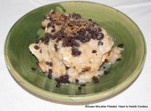 After the sugar has been scraped on the receipt (recipe) To Butter Onions Otherways scrape on cinamon.  The verb scrape is used as the the cinnamon would be scraped from the stick.