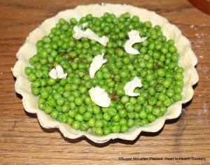 After the receipt (recipe) Green Peas Tart is seasoned with salt and saffron, the next step is to season with Butter.  This new sweet butter is available starting in the spring after the cows have freshened and had their first calf.