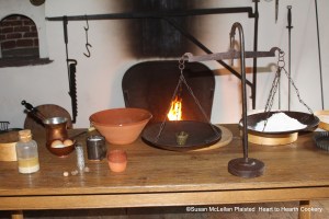My table is set in readiness to prepare the E. Smith 18th century receipt (recipe) To make Wigs.  