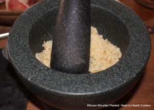 After the grated manchet (white bread) was added to the boiled barley for the receipt (recipe) To make a pudding of French Barley two ounces of sweet Almonds blanched and beaten were added.