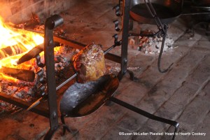 Mutton is the meat from a sheep that is older than one year of age but typically the sheep is two or three years old. It is a shoulder of mutton that is on the spit for the receipt (recipe) To roast a Shoulder of Mutton.