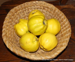 A quince is a fruit, belonging to the rose family, that reminds one of a pear or an apple with a strong, aromatic fragrance and distinct flavor and texture. Being a natural source of pectin, quince are excellent for making marmalades. The next receipt (recipe) is White Marmalade.