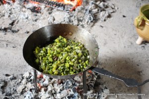 After the asparagus has been cut in small pieces and blanched, the parsley cut and chibbol minced for the receipt (recipe) An Amulet of Asparagus fry them in butter.  A chibbol in the 18th century is a shallot.