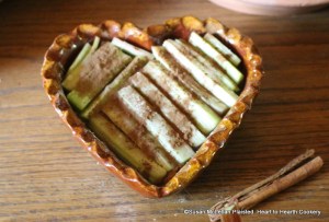 After sugar has been added to the cut pieces of rhubarb for the receipt (recipe) a rhubarb tart, provided in a 1739 letter from Peter Collinson to John Bartram, a little cinnamon is added. Note the Ceylon stick of cinnamon as this true cinnamon was used in the tart.