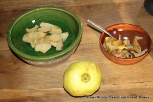 After a quince has been boiled very tender for the receipt (recipe) Quince Puffs: My Lady Sheldons Receipt, then take the pulp of it and double the weight in lofe sugar.