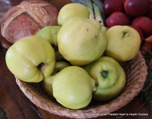 A quince is a fruit that is a member of the rose family, yellow in color but has a fuzzy, bumpy appearance.  The fruit is very high in pectin and very hard as a raw fruit.  The next receipt (recipe) to be posted is from the 1681 receipt book of Rebecca Price-Quince Puffs: My Lady Sheldons Receipt.