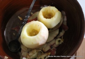 The next receipt (recipe) Snow-balls is very appropriate for all the snow at my house currently.  This is a 1777 receipt and starts with pare and core with a scoop five large apples.  