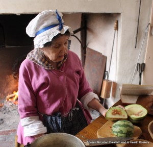 Even though Amelia Simmons names the receipt (recipe) The American Citron in her 1796 receipt book American Cookery, the first step is Take the rine of a large watermelon not too ripe.  The fruit is an ancestor of the watermelon known today. It became know as the American citron melon due to is usage to replace the preserved fruit citron in this country.