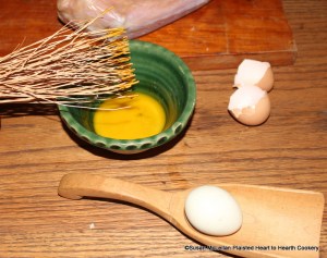 The next receipt (recipe) is To roast a Rabbit and the first step is to whisk one egg after the rabbit has been prepared for roasting.