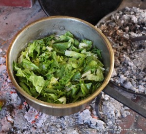 After the asparagus, endive and young lettuce have been washed and cut for the receipt (recipe) A Ragoo of Asparagus put a quarter of a pound of butter into a stew-pan, when it is melted throw in the asparagus, endive, and lettuce. 