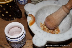 After the yolks of twelve eggs and whites of four have been beaten very well for the receipt (recipe) Orange Cheese-cakes with a Past for Them take two candied orange pills...beat ye peeles in a mortar as fine as possible.