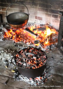 After the patty pans were lined with paste and filled for the receipt (recipe) Orange Cheese-cakes with a Past for Them, the lid of the original bake kettle was put in placed and covered with embers for baking.