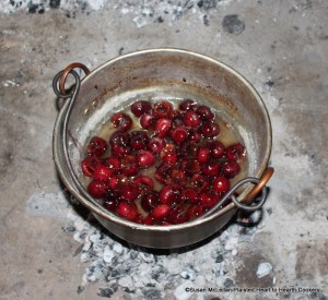 After all the cherries after been stoned for the receipt (recipe) Too Dry Churrys put in the cherries, stoned and heat them throuly but not boyle them at all.