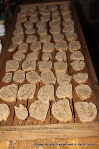 After the rouls have been sliced as per the receipt (recipe) To make Cinamon Bisket the slices were placed on one of the drying racks for an overnight in the bake oven after a day of baking.